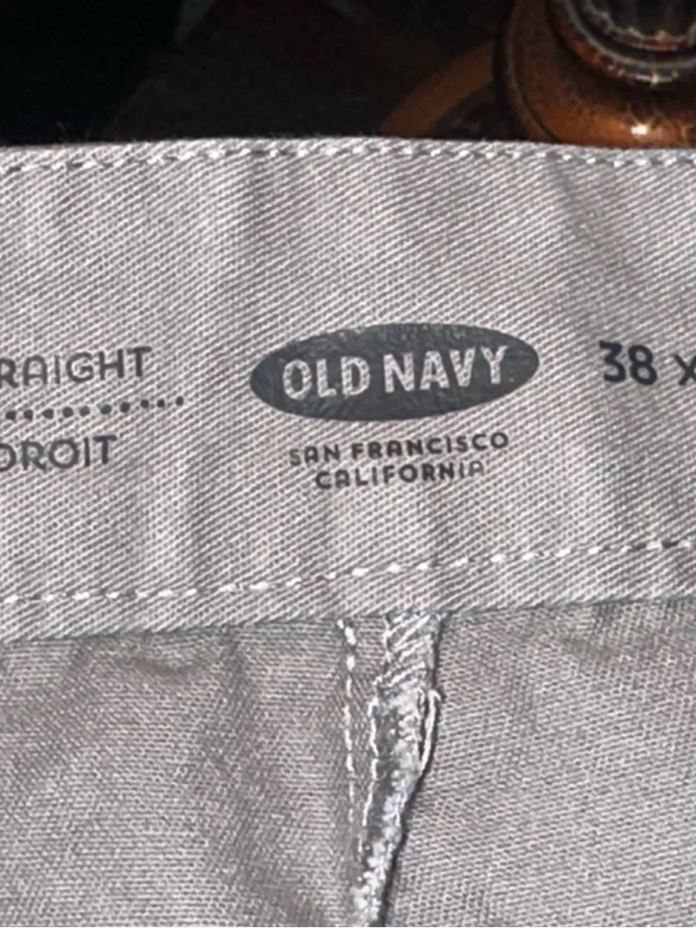 Old Navy Straight Leg Gray Chinos Trousers Pants Men Size 38 X 32